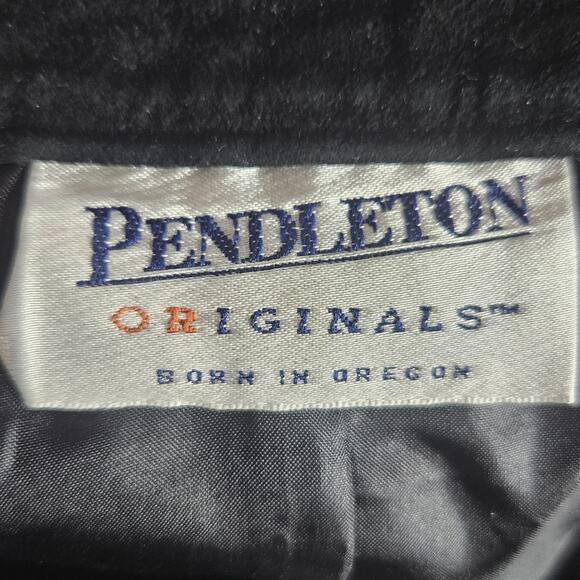 VTG Y2K Black Suede Leather Pendleton Skirt, sz 10 - Picture 8 of 9